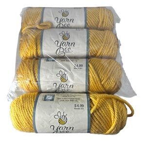 4 Skeins Yarn Bee’s True Colors Super Bulky Yarn, 100% acrylic color gold